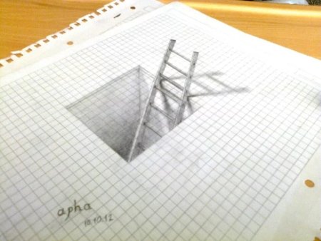 3d рисунки в тетради