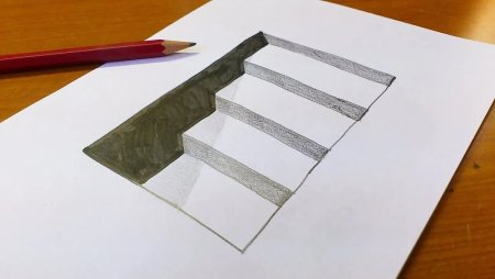 Простые рисунки 3д для начинающих по этапно карандашом (48 фото)
