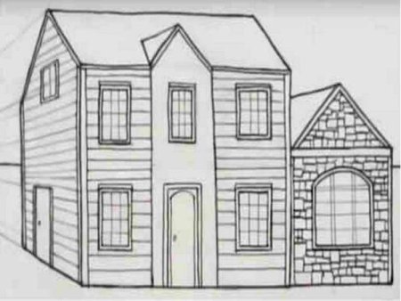 3д дом рисунок карандашом простой (47 фото)