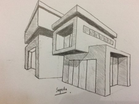 Дом контурный рисунок