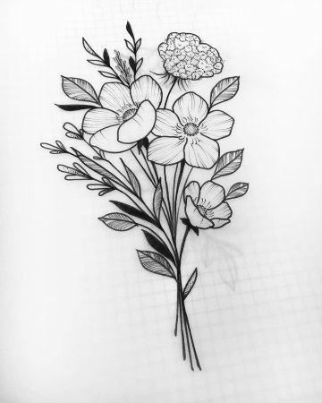 Роза эскиз