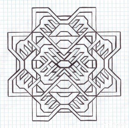 Узоры по клеточкам в тетради