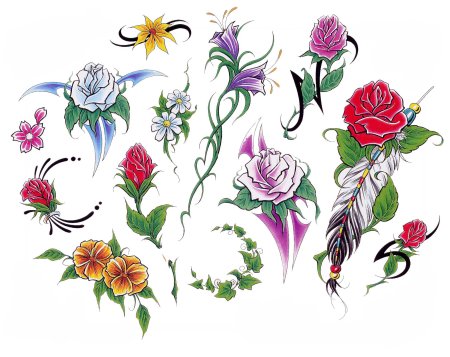 Эскизы тату цветы