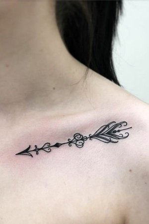 Тату на ключице для девушек геометрические