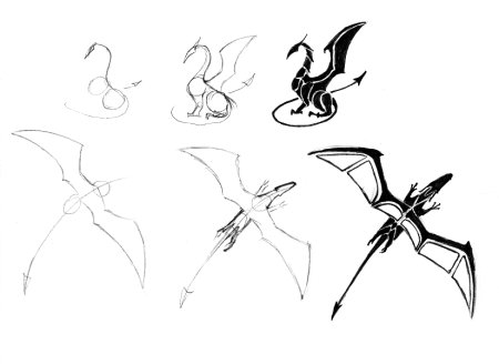 Дракон рисунок карандашом для начинающих