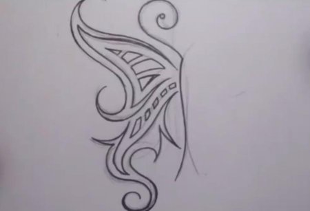 Тату карандашом на бумаге лёгкие красивые