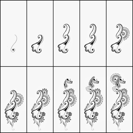 Мехенди эскизы для начинающих пошагово