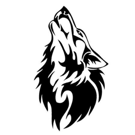 Татуировка волка на бумаге