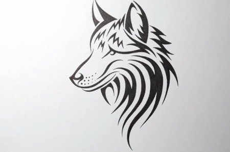 Тату волк трайбл