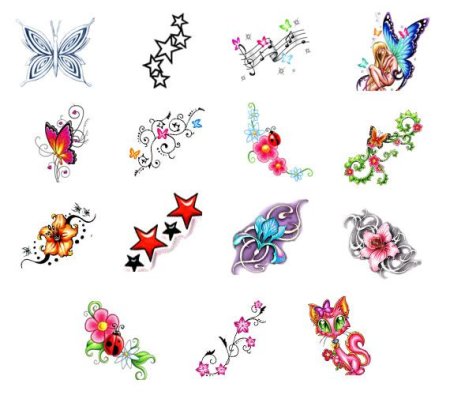 Цветные Татуировки для девочек