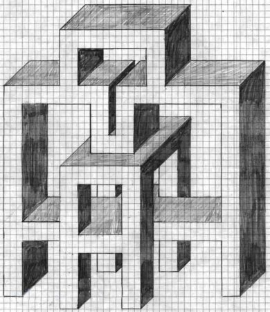 Геометрические фигуры карандашом по клеткам