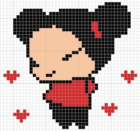 Рисунки по клеткам для девочек