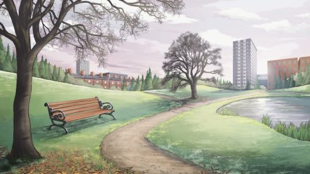 Горы в стиле флэт