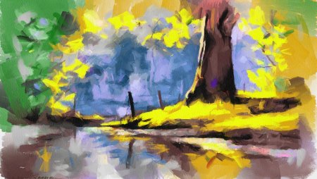 Пейзаж акварелью