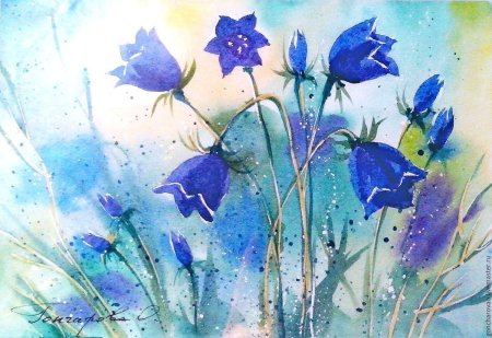 Пейзаж гуашью