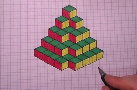 Рисование по клеткам объемные