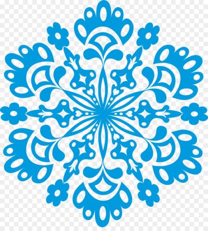 Красивые голубые снежинки