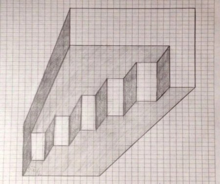 Рисование объемных фигур по клеточкам