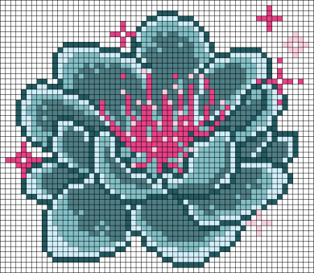 Цветы в клеточку