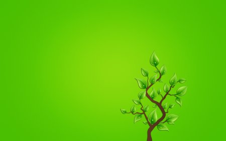 Дерево на зелёном фоне