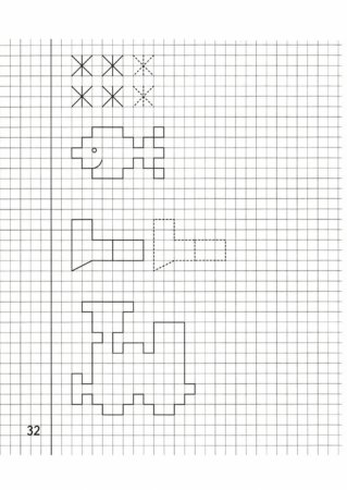 Кроссовок по клеточкам в тетради