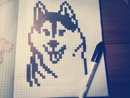 Рисунки по клеткам чёрно белые