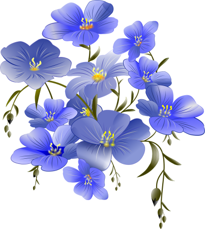 Цветочки на прозрачном фоне