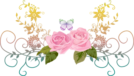 Цветочный узор на прозрачном фоне