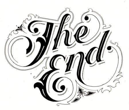 Надпись конец