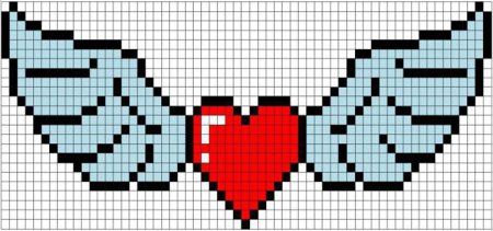 Сердечко по клеткам маленькое