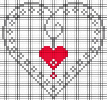 Рисунки по клеточкам любовные