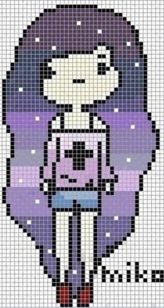 Рисунки по клеткам аниме