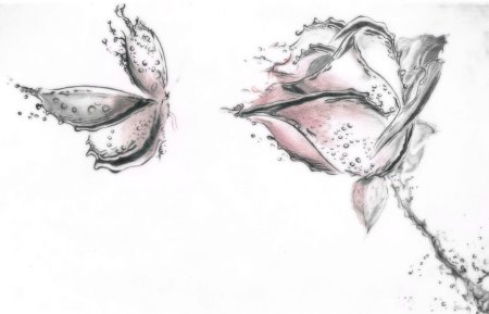 Цветы абстракция карандашом