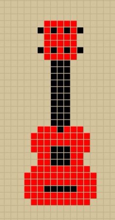 Рисование по клеточкам гитара