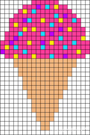 Рисование по клеточкам мороженое