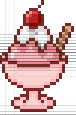 Рисунки по клеткам мороженое