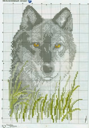 Монохромная вышивка животные