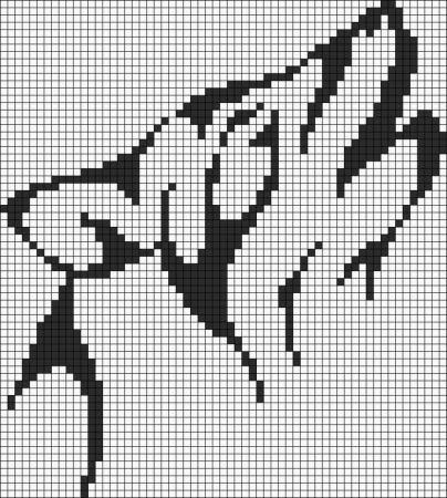 Рисование по клеточкам волк