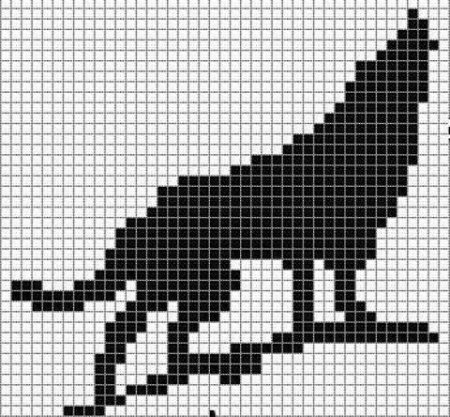 Рисование по клеточкам волк