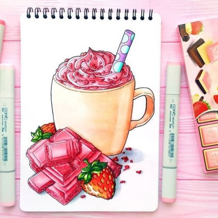 Рисунки акварельными маркерами