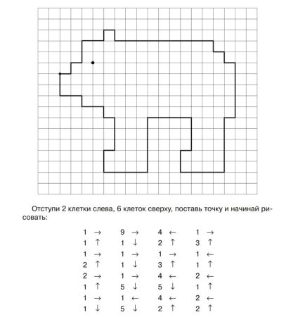 Графический диктант под диктовку для дошкольников