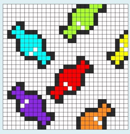 Рисунки по клеточкам череп