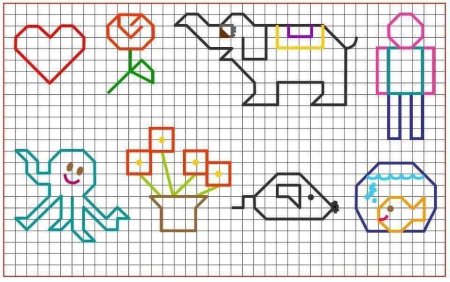 Котики по клеточкам маленькие