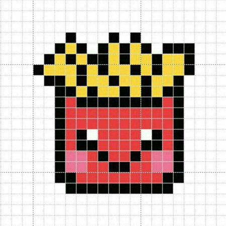 Картошка фри по клеточкам