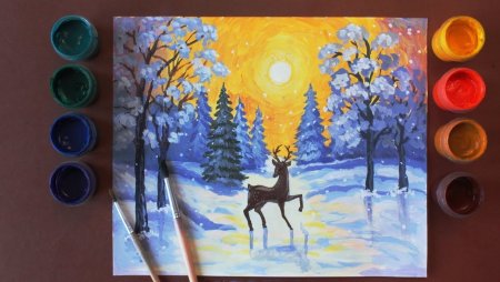 Рисунки гуашью легкие