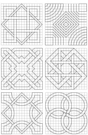 Узоры в клеточку в тетради