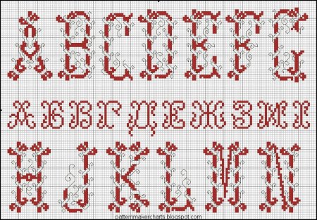Старославянский шрифт для вышивки крестиком