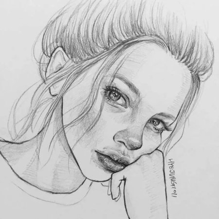 Рисунки простым карандашом девушки