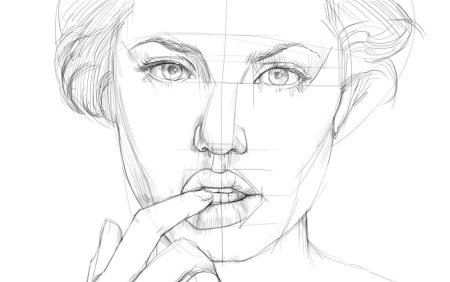 Лицо крупным планом рисунок