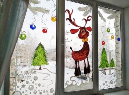 Новогодние рисунки акварелью